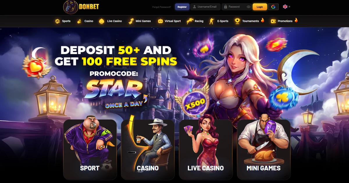 Donbet casino lobby — UK view