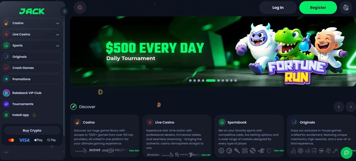 Jack.com casino lobby — UK view