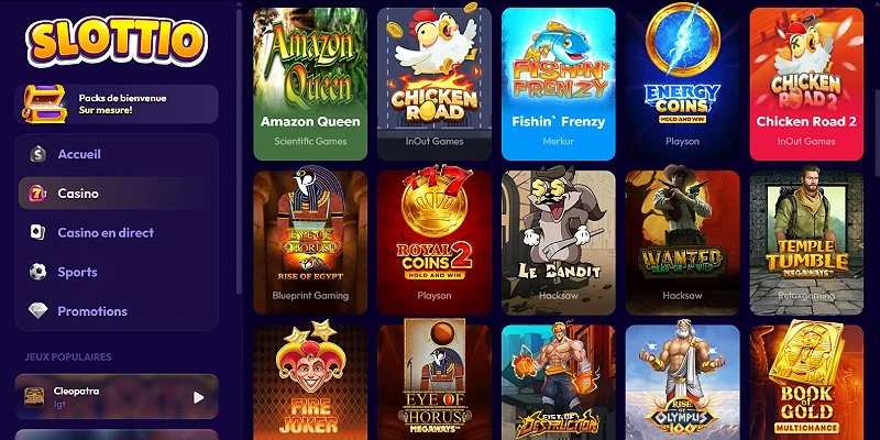Slottio casino lobby — UK view